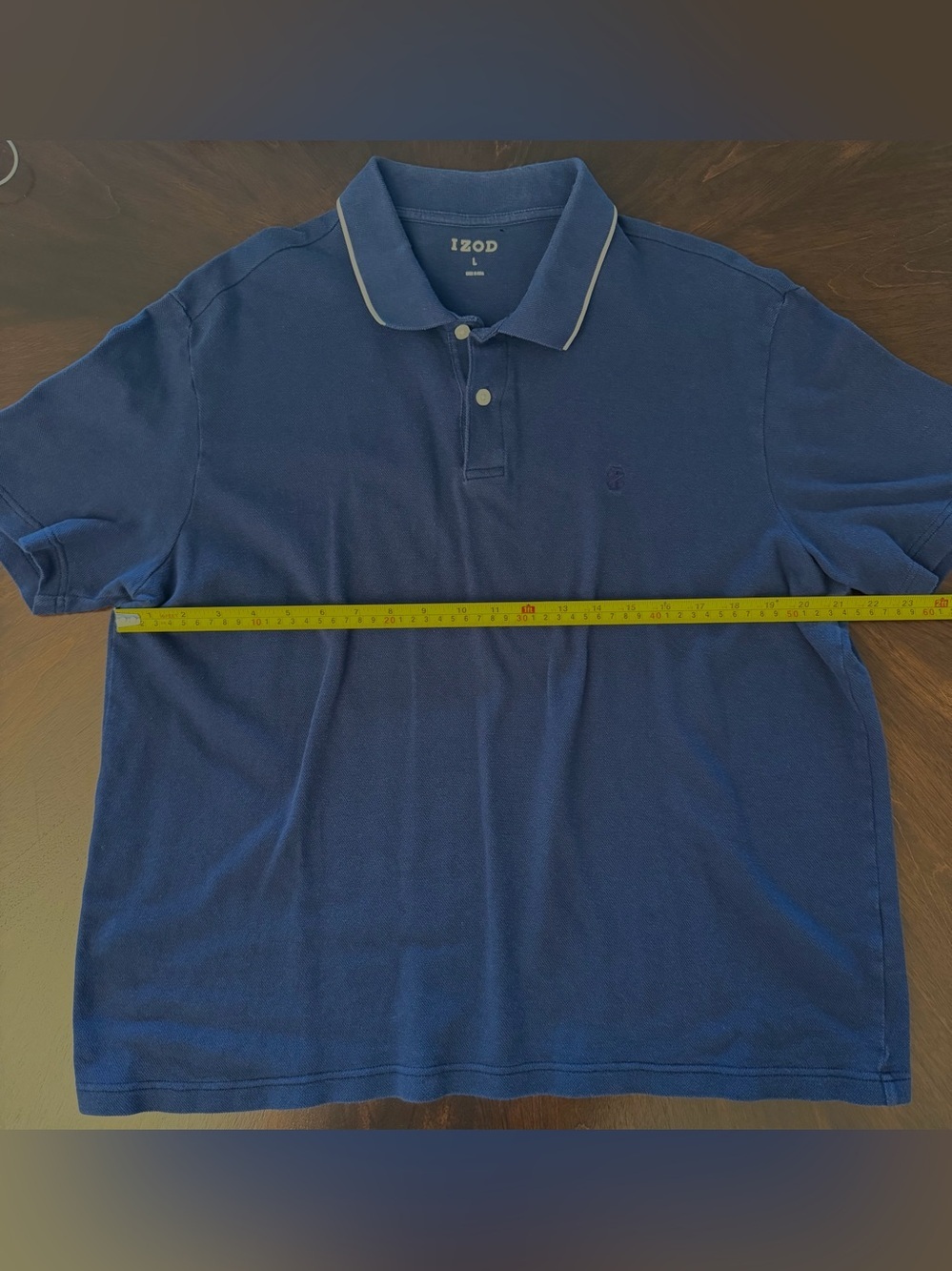 Izod Navy Blue Polo with Contrast Collar Trim